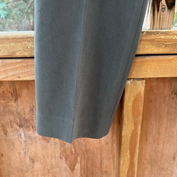 Theory Women's Olive Green Cropped Crepe Trousers Size 4 - Picture 3 of 6